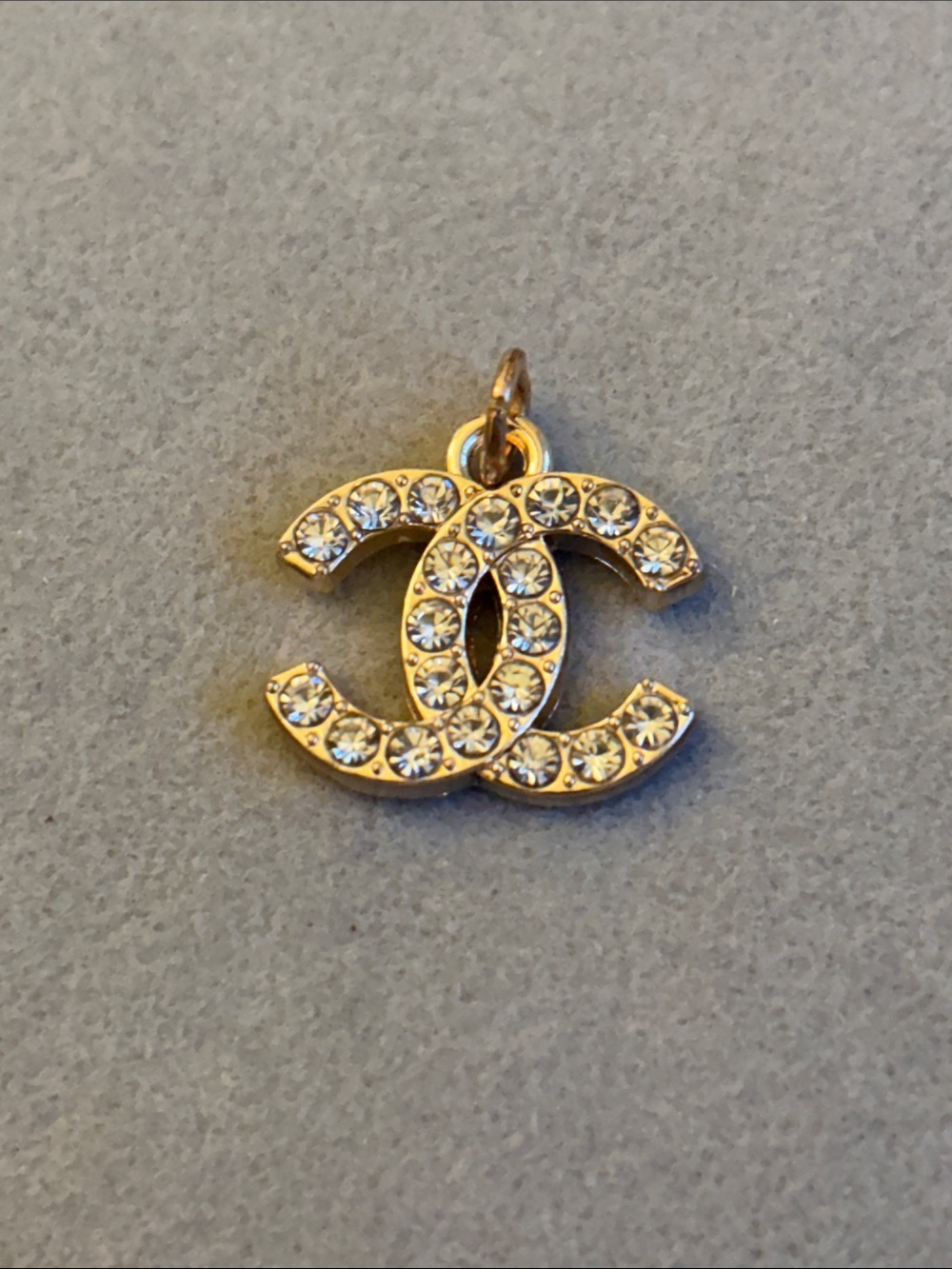 Gold Logo Crystal Charm Pendant